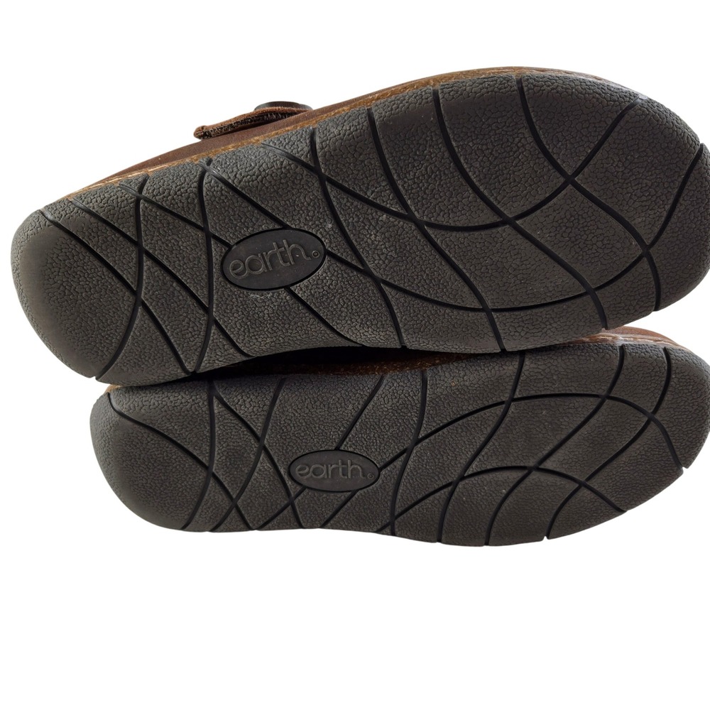 Earth Size 9 Leather Clogs Mules Brown Button Slip On Comfort Cork Sole #1216 - Picture 7 of 7